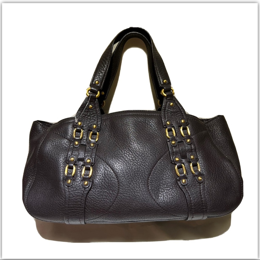 NEW COLE HAAN  QUALITY GRAIN LEATHER LOGO LARGE SATCHEL BAG